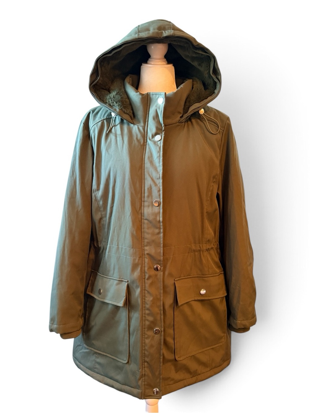 C&C California Olive Green Hooded Utility Jacket